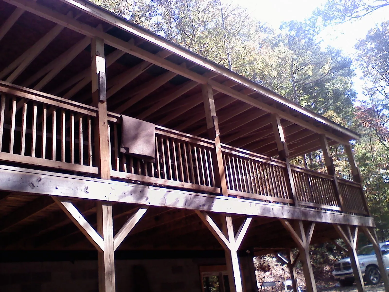 Timber framing under a new elevated porch and deck — Roof Leak Repair in Niagara Falls by Roofing Brothers